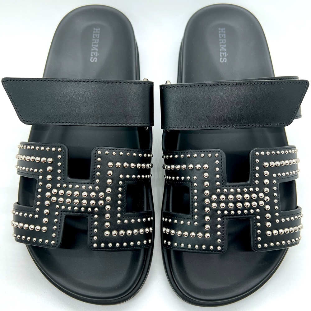 Brand New Hermès Studded Chypre in Noir 37.5